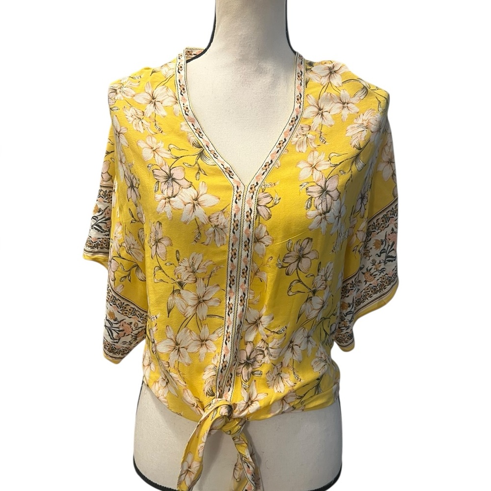 Chelsea & Violet Sunny Floral Tie-Front Blouse